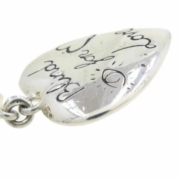 GUCCI Logo Pink Green Stone Heart Drop Stud Earrings Silver 925 Auth - Picture 7 of 11